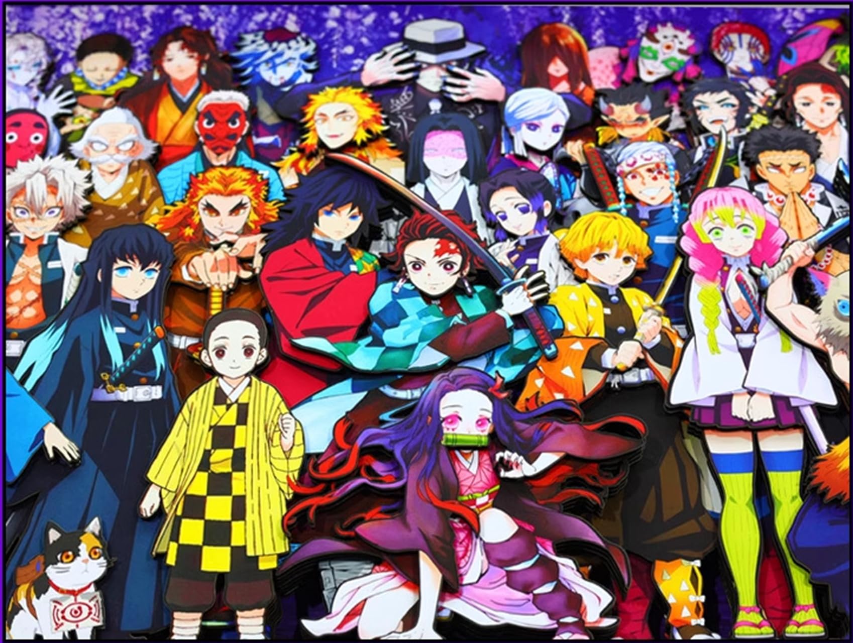 Amazon.co.jp: 鬼滅の刃 全員アニメ額縁 装飾画 飾り絵 アニメ 人物